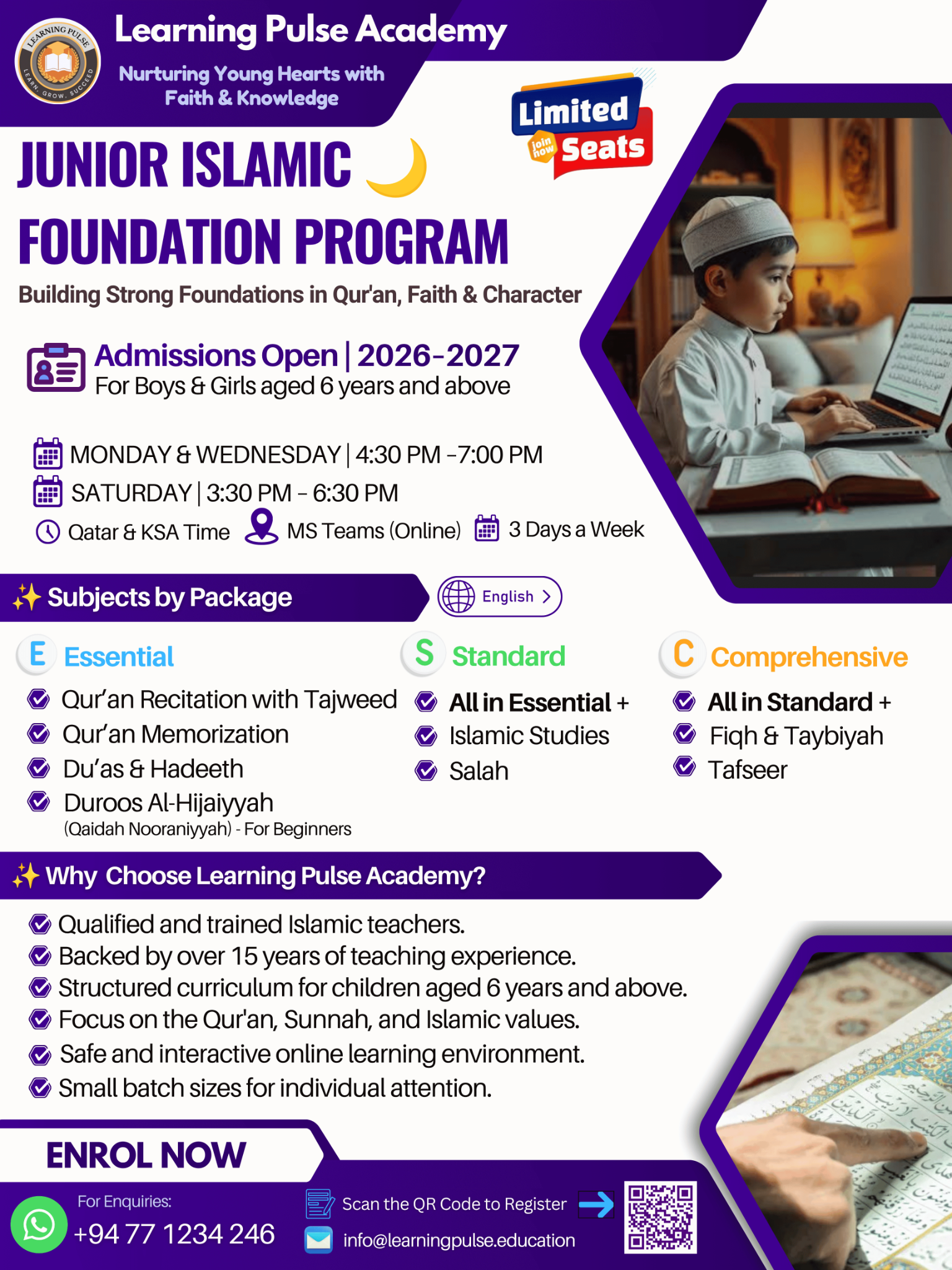 Junior Islamic Foundation Program 2026–2027